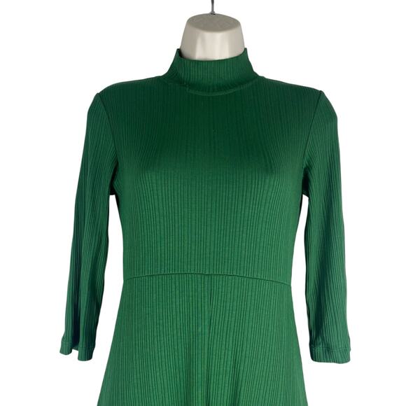 Anthropologoie Building 18 Turtleneck Ribbed Dress Green Size XS - Picture 4 of 10